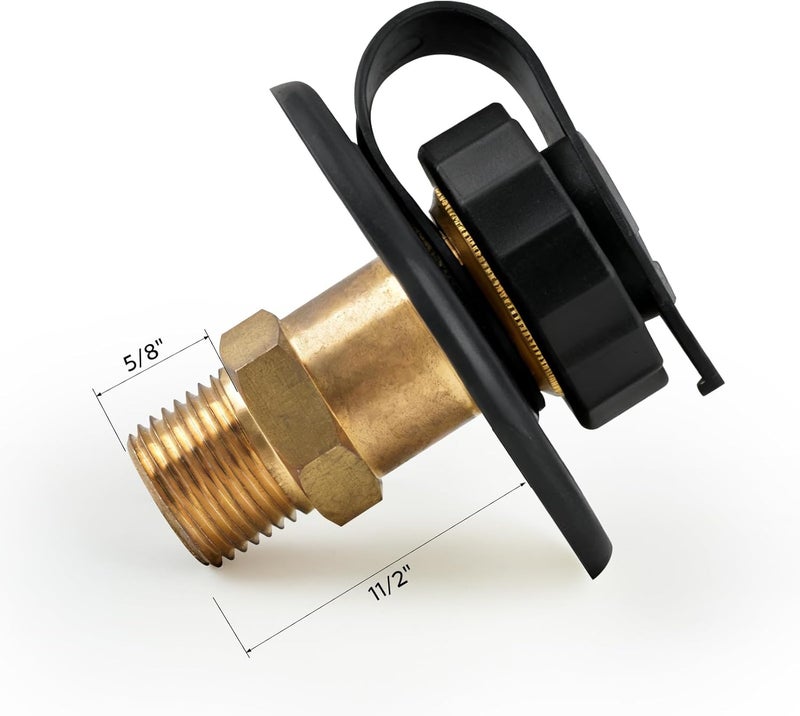 WOGOON RV City Water Inlet With Check Valve - Lead-Free Brass 3/4 NH Female to 1/2 NPT Male Connection, Ideal RV Water Fill Replacement Flange - Image 5